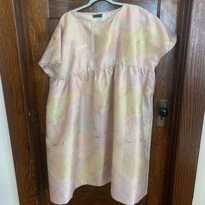 Handmade Jacquard Rainbow Smock Midi Pastel Cecilia Dress
